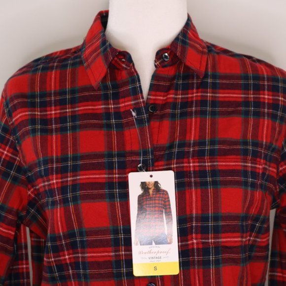 NEW Weatherproof Womens Flannel Plaid Button Down Shirt Top NWT S Comfort Stretc - Picture 2 of 7
